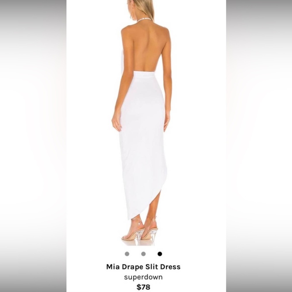 Revolve Superdown Mia Drape Slit Dress White - Picture 2 of 4